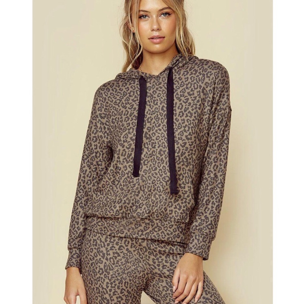 Sundry Leopard Print Hoodie (pants separate)